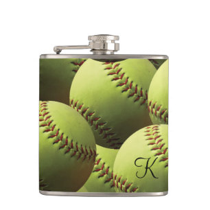 Flasques Papier peint jaune du base-ball
