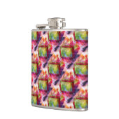 Flasques Papier peint vert et rouge abstrait (Gauche)