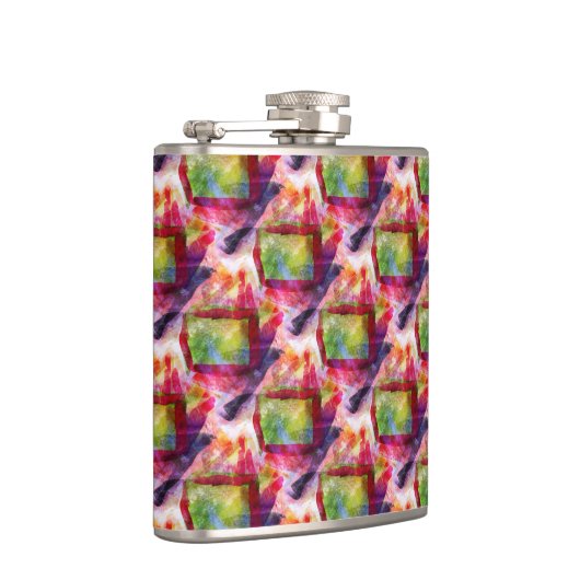 Flasques Papier peint vert et rouge abstrait (Droite)