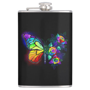 Flasques Papillon arc-en-ciel