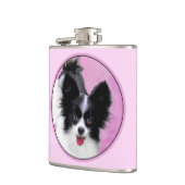 Flasques Papillon (blanc et noir) Peinture - Chien Art (Gauche)