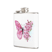 Flasques Papillon de fleurs avec Sakura rose (Gauche)