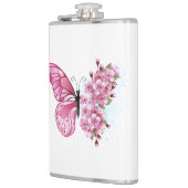 Flasques Papillon de fleurs avec Sakura rose (Gauche)