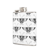 Flasques Papillon déco stylisé - blanc et noir (Gauche)