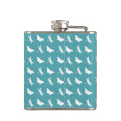 Flasques Papillon sarcelle et monogramme de libellule (Dos)