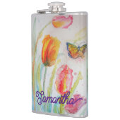 Flasques Papillon Tulip coloré Aquarelle personnalisable (Gauche)