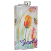 Flasques Papillon Tulip coloré Aquarelle personnalisable (Droite)