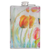 Flasques Papillon Tulip coloré Aquarelle personnalisable (Dos)