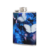 Flasques Papillons blancs Fleurs bleues, papillon (Gauche)