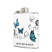 Flasques Papillons bleu Tribal Steampunk (Gauche)