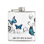 Flasques Papillons bleu Tribal Steampunk (Devant)