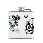 Flasques Papillons bleu Tribal Steampunk (Dos)