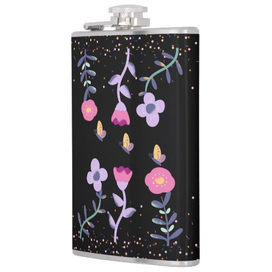 Flasques papillons et fleurs (Gauche)