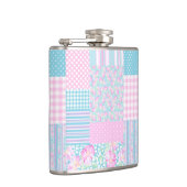 Flasques Papillons Roses Roses Roses Roses Faux Patchwork H (Droite)