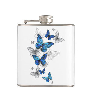 Flasques Papillons volants bleus Morpho