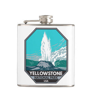 Flasques Parc national de Yellowstone Castle Geyser Vintage