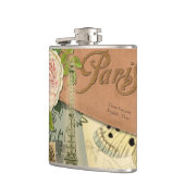 Flasques Paris France Art Antique Collage Eiffel Français (Gauche)