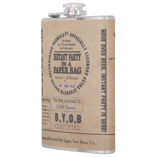 Flasques Partie Dans Un Sac En Papier Personnalisable (Gauche)