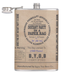 Flasques Partie Dans Un Sac En Papier Personnalisable