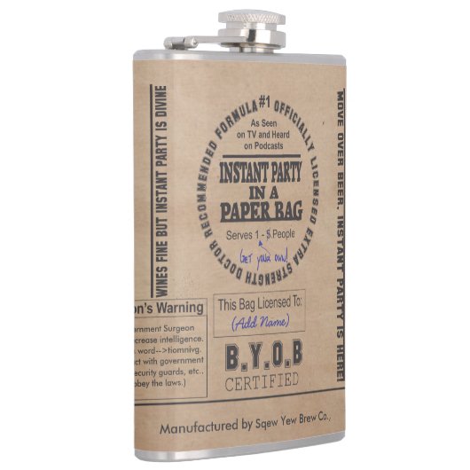 Flasques Partie Dans Un Sac En Papier Personnalisable (Droite)