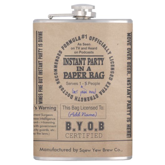 Flasques Partie Dans Un Sac En Papier Personnalisable (Devant)