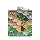 Flasques Parties scintillant à huile de métal vert Étales à (Dos)