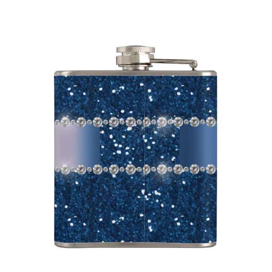 Flasques Parties scintillant bleu marine Look Bling Métal p (Dos)