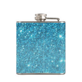 Flasques Parties scintillant bleu moderne éclaboussures Nom (Dos)