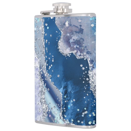 Flasques Parties scintillant BLEUE EN MARBRE PERSONNALISÉE (Gauche)