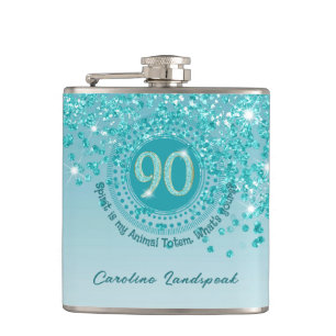 Flasques Parties scintillant bleue et citation de boisson 9