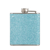 Flasques Parties scintillant bleue turquoise et monogramme (Dos)