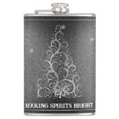 Flasques Parties scintillant d'arbre de Noël et flocons de (Devant)