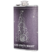 Flasques Parties scintillant d'arbre de Noël et flocons de (Gauche)