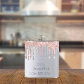 Flasques Parties scintillant d'argent d'anniversaire goutte