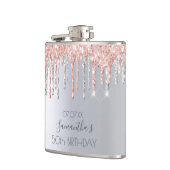 Flasques Parties scintillant d'argent d'anniversaire goutte (Gauche)