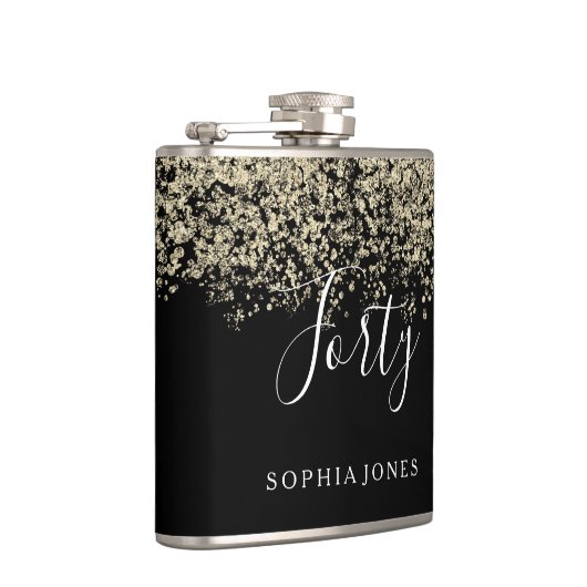 Flasques Parties scintillant d'or femmes hommes 40e anniver (Droite)