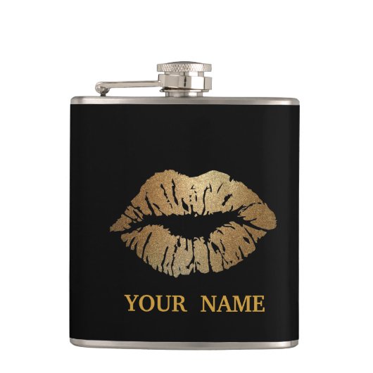 Flasques Parties scintillant d'or noir Faux Foil Confetti L (Devant)