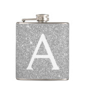 Flasques Parties scintillant en argent de luxe et Monogramm (Devant)