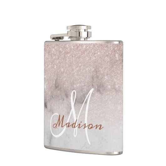 Flasques Parties scintillant en marbre or Monogram Ombre Ro (Gauche)
