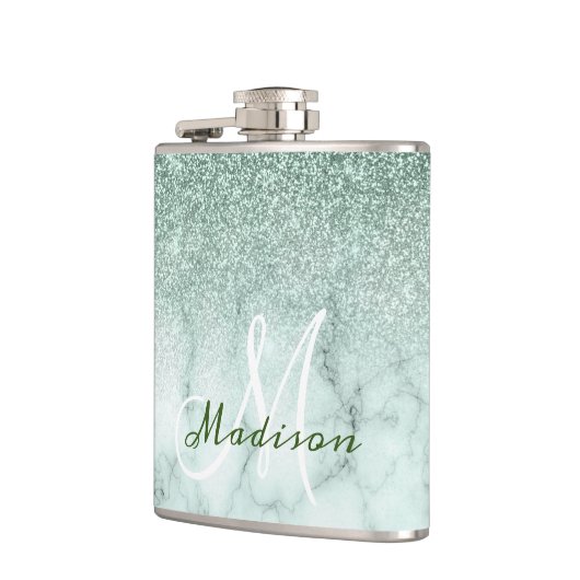Flasques Parties scintillant en marbre vert Monogram Ombre  (Gauche)