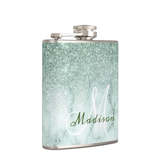 Flasques Parties scintillant en marbre vert Monogram Ombre  (Droite)