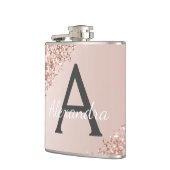 Flasques Parties scintillant en or rose pâle et Monogramme  (Gauche)
