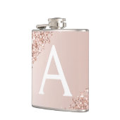 Flasques Parties scintillant en or rose pâle et Monogramme  (Gauche)
