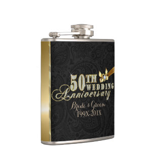 Flasques Parties scintillant flamboyante 50e Mariage Motif