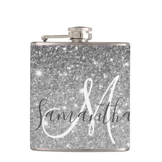 Flasques Parties scintillant gris moderne éclabousser Nom p (Devant)