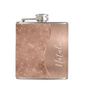 Flasques Parties scintillant métal Rose or personnalisé (Devant)