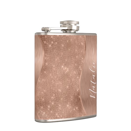 Flasques Parties scintillant métal Rose or personnalisé (Droite)