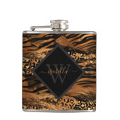 Flasques Parties scintillant moderne en cuivre Monogramme (Devant)