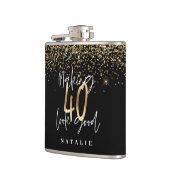 Flasques parties scintillant moderne noir et or 40e anniver (Gauche)