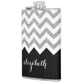 Flasques Parties scintillant noire et argent Imprimer Chevr (Gauche)